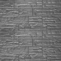 Самоклеюча 3D панель культурний камінь срібло 700x770x5мм