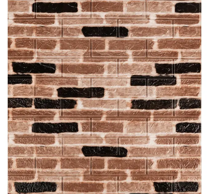 Самоклеюча 3D панель під графітову цеглу катеринослав 700х770х3мм