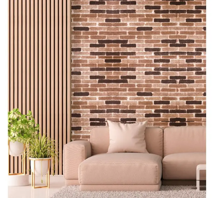 Самоклеюча 3D панель під графітову цеглу катеринослав 700х770х3мм