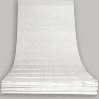 Самоклеюча 3D панель під білу цеглу в рулоні 19,9 метрів