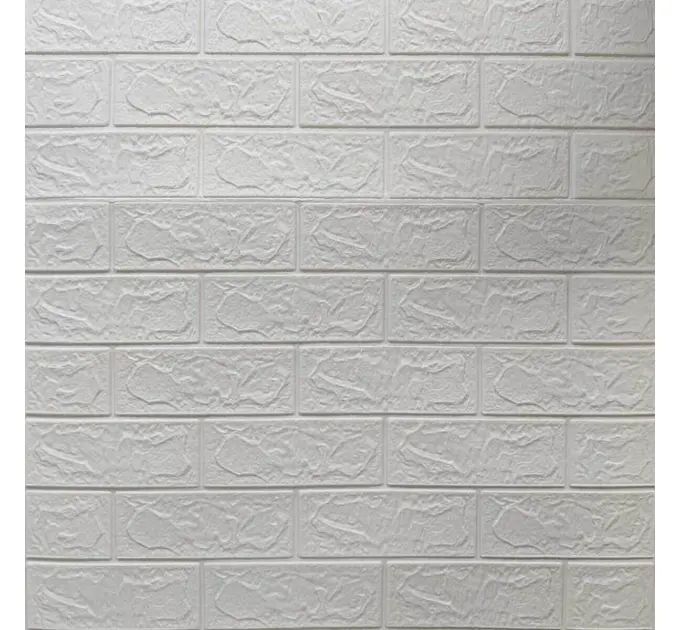 Самоклеющаяся 3D панель под белый кирпич в рулоне 2800x700x3мм (R001-3)