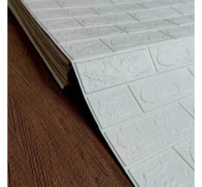 Самоклеющаяся 3D панель под белый кирпич в рулоне 2800x700x3мм (R001-3)