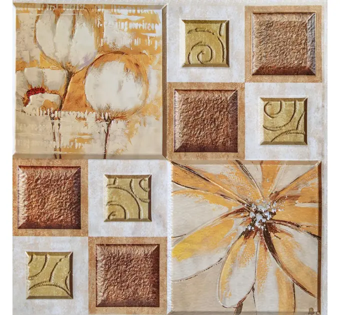 Декоративная ПВХ плитка на самоклейке масляные краски 300х300х5мм, цена за 1 шт. (СПП-608) SW-00001138