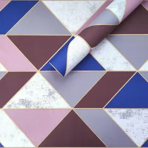 Самоклеюча плівка рожеві трикутники 0,45х10м (1225)