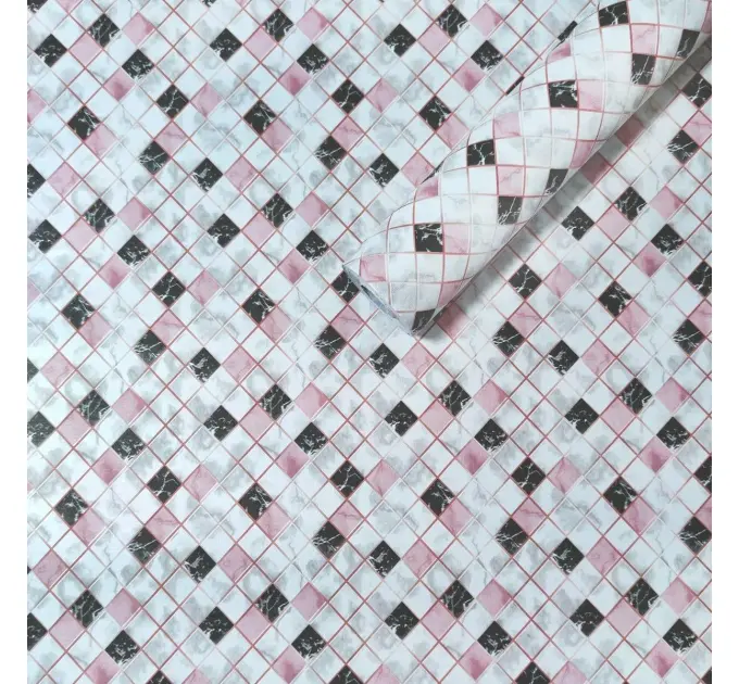 Самоклеюча плівка рожева мозаїка 0,45х10м (1233)