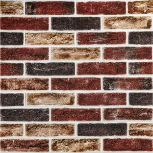 Самоклеюча 3D панель цегла клінкер бежева 700х700х5мм