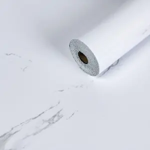 Самоклеюча вінілова плитка в рулоні білий повітряний мармур 3000х600х2мм (глянець) (1287)