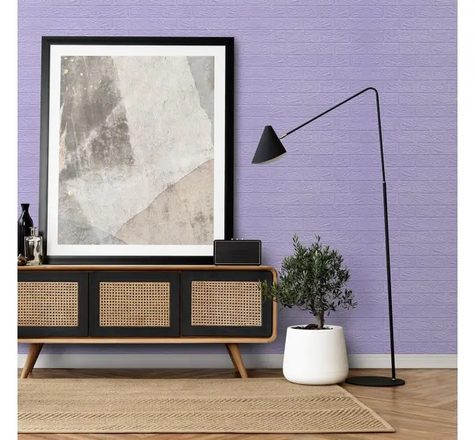 Самоклеюча 3D панель під світло-фіолетову цеглу 3080х700х3мм