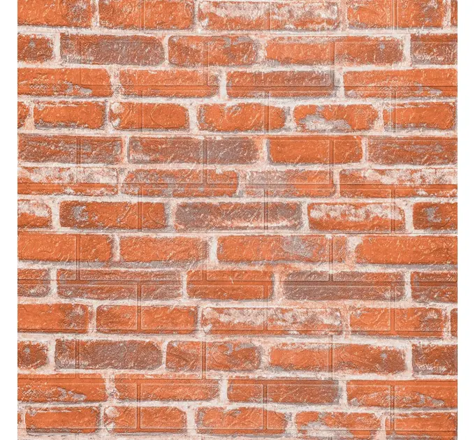 Самоклеюча 3D панель під руду цеглу в рулоні 3080х700х3мм