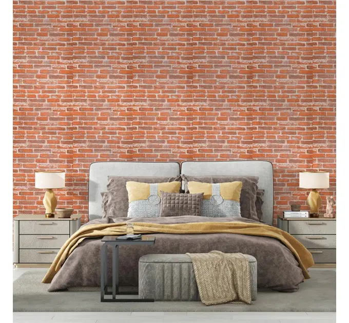 Самоклеюча 3D панель під руду цеглу в рулоні 3080х700х3мм