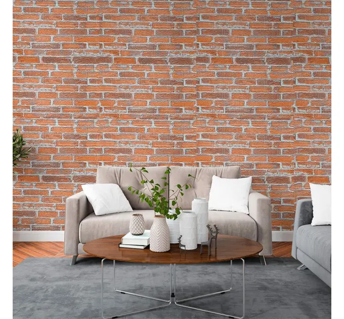 Самоклеюча 3D панель під руду цеглу в рулоні 3080х700х3мм
