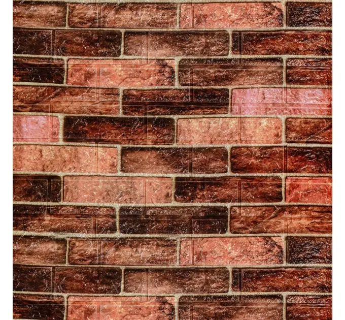 Самоклеюча 3D панель під коричневу цеглу катеринослав 3080х700х3мм