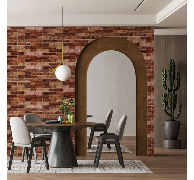 Самоклеюча 3D панель під коричневу цеглу катеринослав 3080х700х3мм