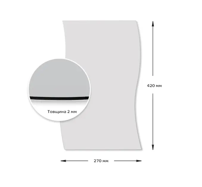 Дзеркальна наклейка (акрил) 3D 27*42 cm*2 mm Silver (1519)