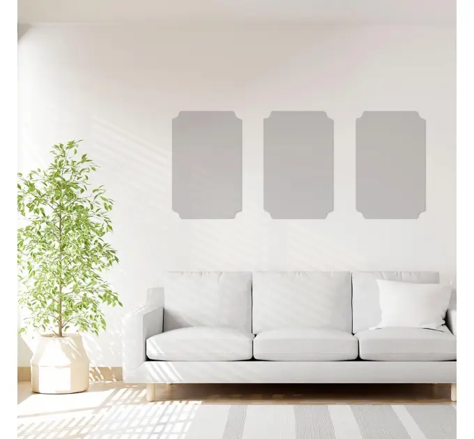 Дзеркальна наклейка (акрил) 3D 27*42 cm*2 mm Silver (1520)