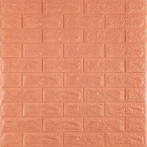 Самоклеючий 3D панель цегла кава з молоком 700x770x7мм