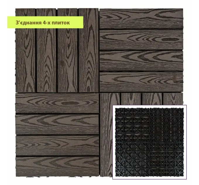 Композитна плитка WPC кедр 30*30CM*2СM (D) SW-00001705