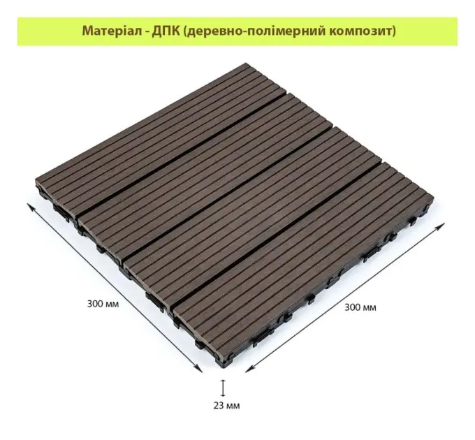 Композитна плитка WPC венге 30*30CM*2СM (D) SW-00001709