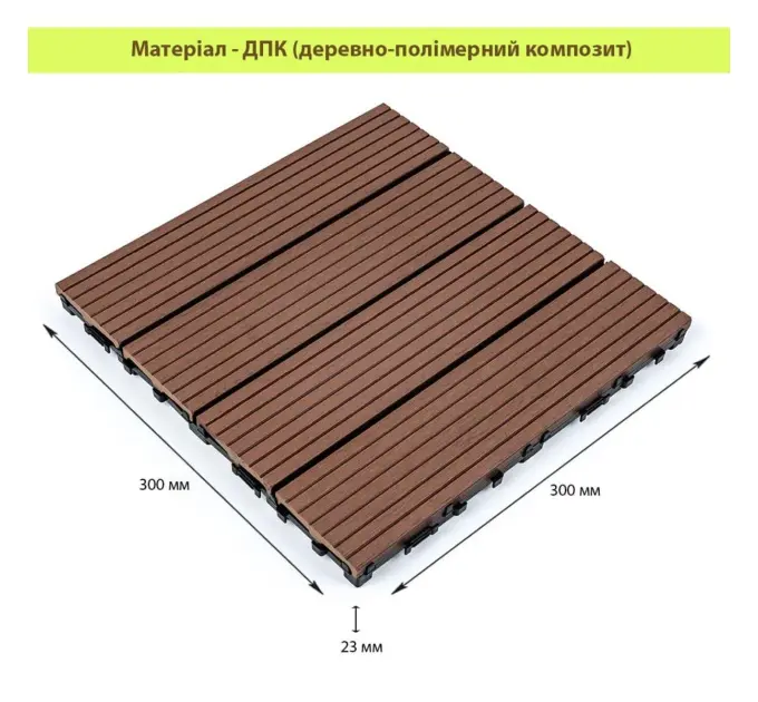 Композитна плитка WPC тик 30*30CM*2СM (D) SW-00001712