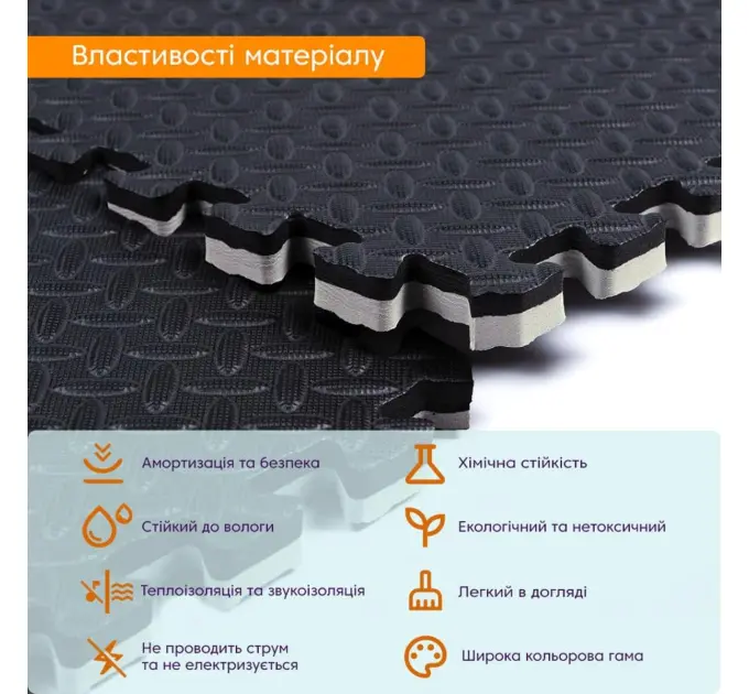 Підлогове покриття GREY+BLACK 60*60cm*2cm