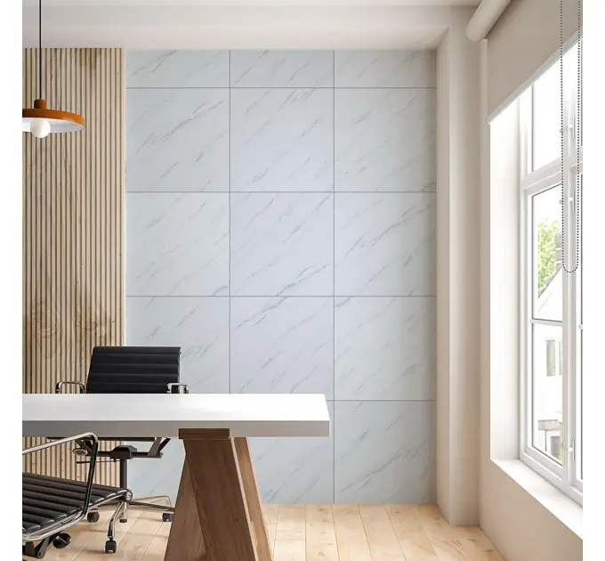 Декоративна плита ПВХ грецький білий мармур 600*600*3mm (1623)