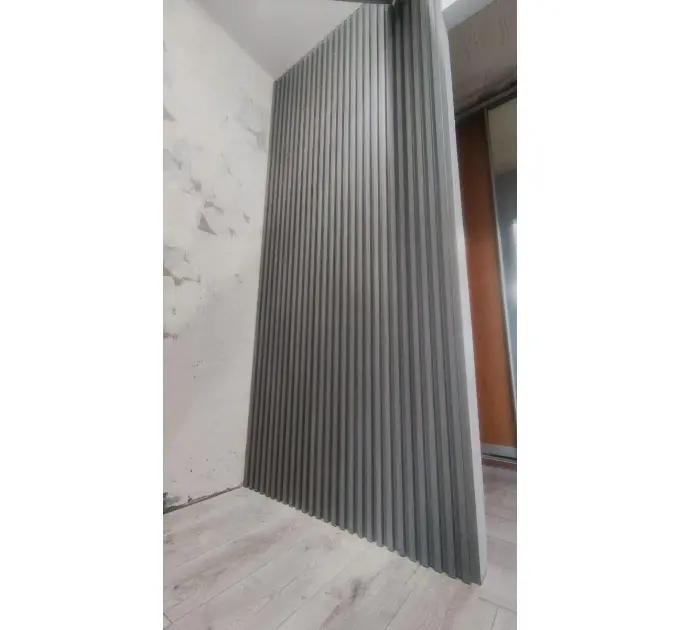 Декоративна стінова рейка сталева сіра 160*23*3000мм  (1528)