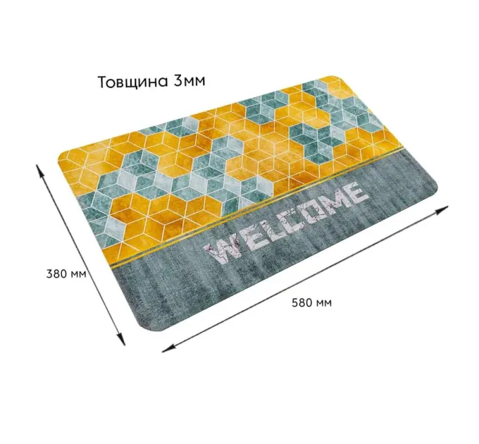 Влагопоглощающий коврик кубы "Welcome" 40*60CM*3MM (D) SW-00001561