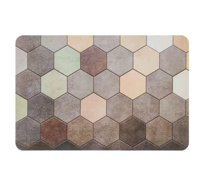 Влагопоглощающий коврик шестиугольники 40*60CM*3MM (D) SW-00001571