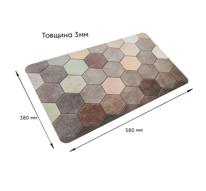 Влагопоглощающий коврик шестиугольники 40*60CM*3MM (D) SW-00001571