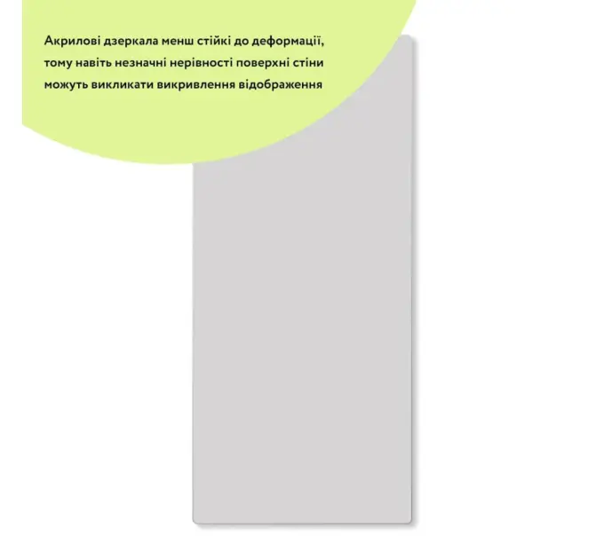 Дзеркало акрилове самоклеюче 400*900мм*2мм (1596)