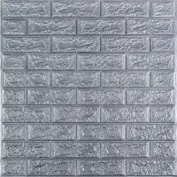 Самоклеюча 3D панель під срібну цеглу 700х770х2мм