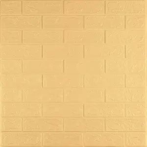 Самоклеюча 3D панель під жовто-пісочний кирпич 700х770х2мм