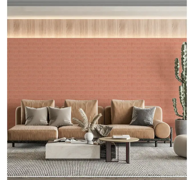 Самоклеюча 3D панель у рулоні Пудра 3080x700x3мм