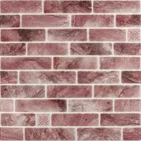 Самоклеюча 3D панель клінкер рожева глина 700*700cm*4mm