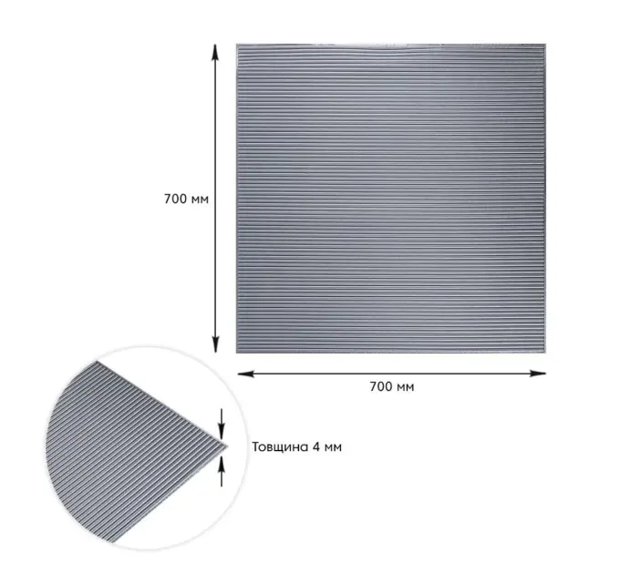 Самоклеюча 3D панель срібного кольору 700*700*4mm