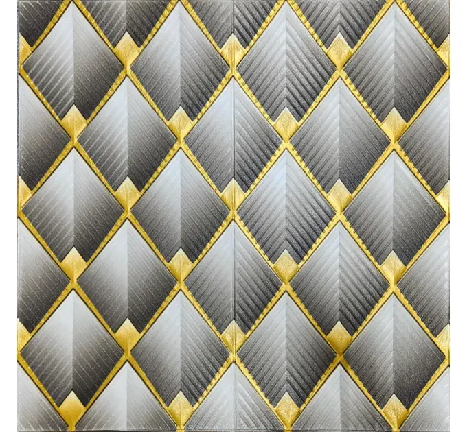 Самоклеюча 3D-панель «Сірі ромби» 700×700×4 мм (1986)