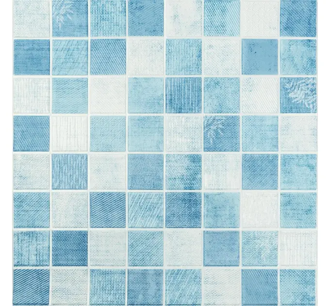 Самоклеюча 3D панель блакитна мозаїка 700х700х4мм