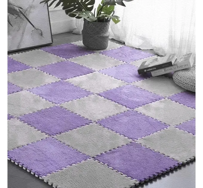 Підлога-пазл плюшевий ФІОЛЕТОВИЙ 30*30*1cm