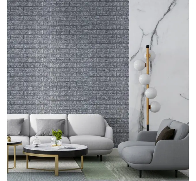 Самоклеюча 3D панель у рулоні срібло 700мм*19,6м*2мм