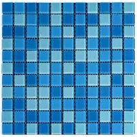 Мозаїка із декоративного скла блакитна 298х298х4,5мм (2354)