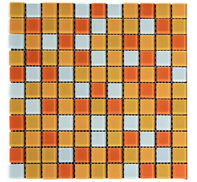 Мозаїка з декоративного скла оранжева 298х298х4, 5мм (2365)