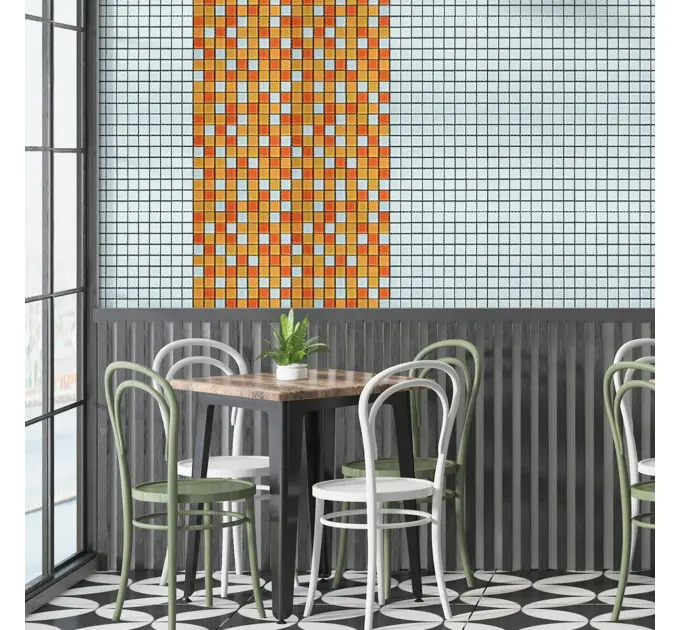 Мозаїка з декоративного скла оранжева 298х298х4, 5мм (2365)