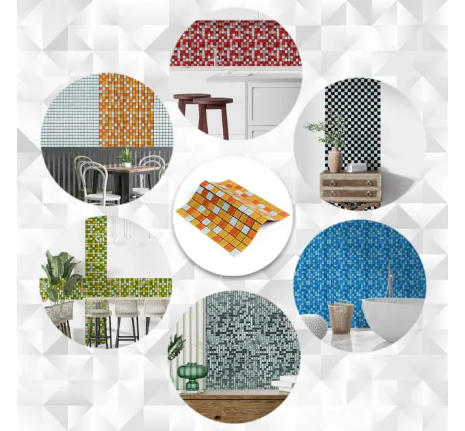 Мозаїка з декоративного скла оранжева 298х298х4, 5мм (2365)