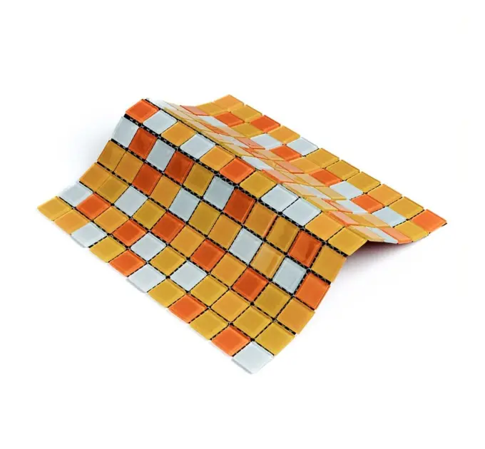 Мозаїка з декоративного скла оранжева 298х298х4, 5мм (2365)
