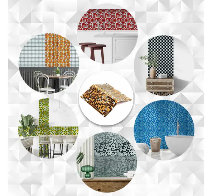 Мозаїка дзеркальна мідна 298х298х4, 5мм (2370)