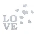 Зеркальный декор акриловый самоклеющийся Love серебро,11шт (D) SW-00002495