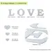 Зеркальный декор акриловый самоклеющийся Love серебро,11шт (D) SW-00002495
