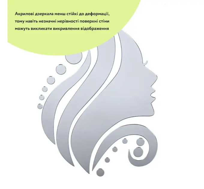 Зеркальный декор акриловый самоклеющийся Лицо серебро,16шт (D) SW-00002504