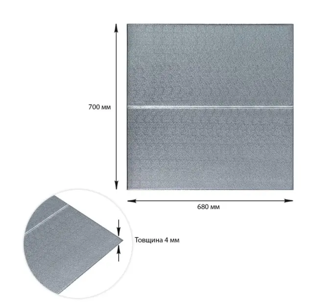 Самоклеюча 3D панель Срібний квадрат 680х700х4мм (3257)