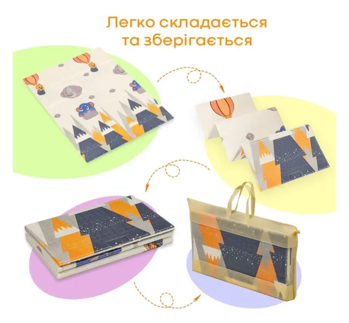 Килимок дитячий 117см х 177 х 8мм Повітряні кульки-Ведмедики (3031)